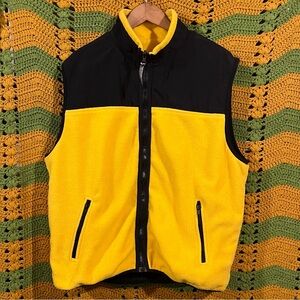 Vintage reversible Colorado Clothing Co Yellow Black Colorblock Fleece Vest